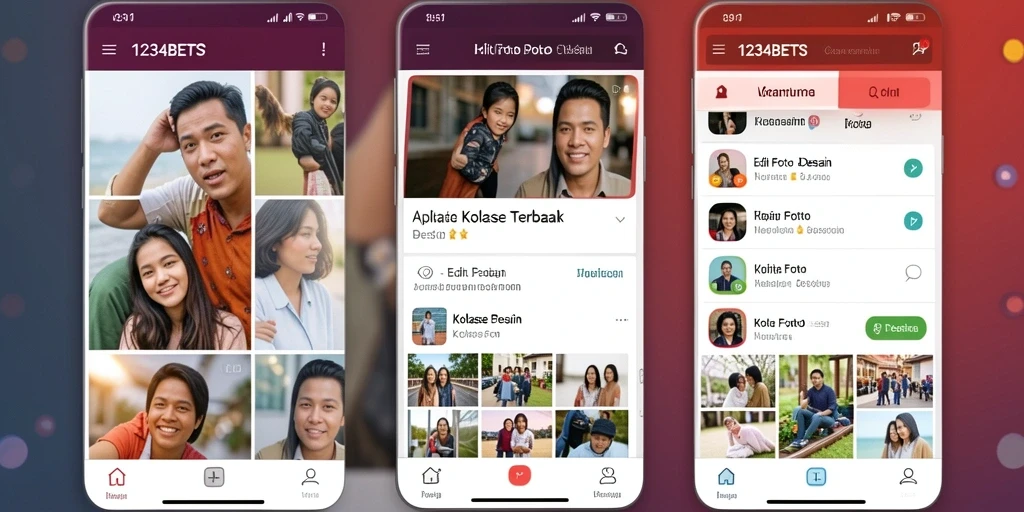 Tampilan antarmuka aplikasi Kolase Foto 1234BETS yang menarik.