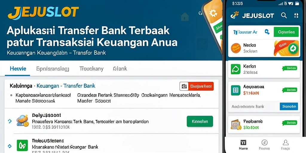Tampilan antarmuka aplikasi JEJUSLOT untuk transfer bank yang sederhana dan efektif.