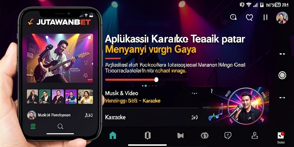 Antarmuka aplikasi JUTAWANBET yang menarik dan intuitif untuk karaoke.