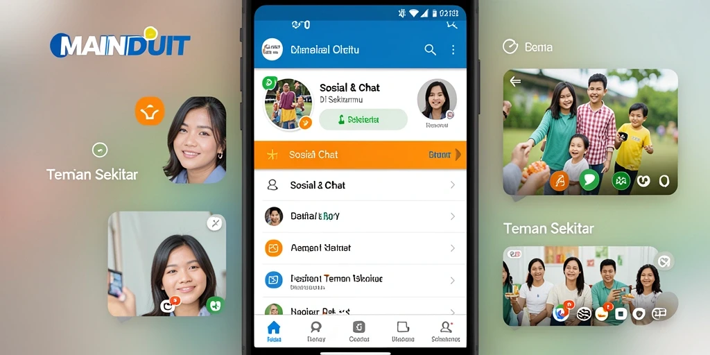 Antarmuka MAINDUIT yang user-friendly untuk mencari teman baru.