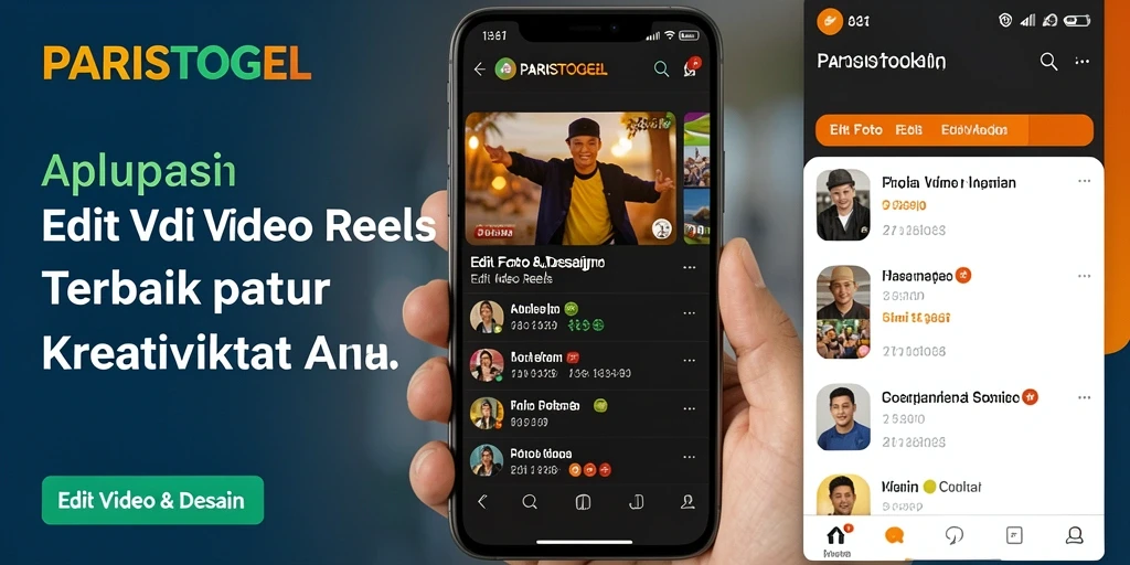 Antarmuka aplikasi PARISTOGEL untuk Edit Video Reels yang sederhana dan menarik.