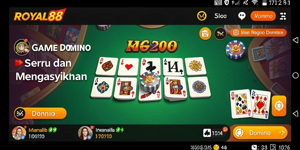 Tampilan antarmuka ROYAL88 yang menarik dan interaktif untuk permainan domino.