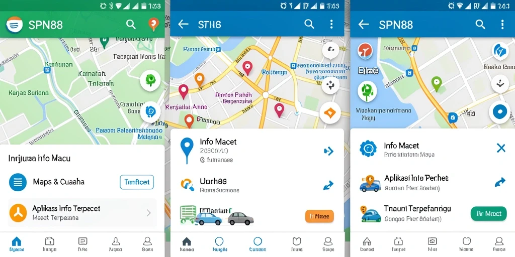 Antarmuka SPN88 menampilkan informasi lalu lintas terkini dan kemacetan.
