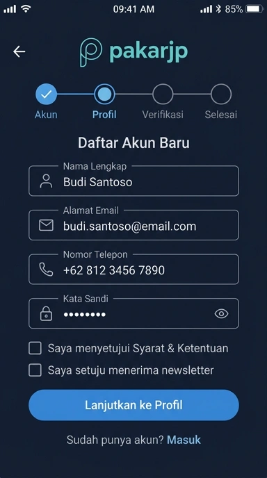 Cara mudah daftar akun pakarjp untuk pengguna Android