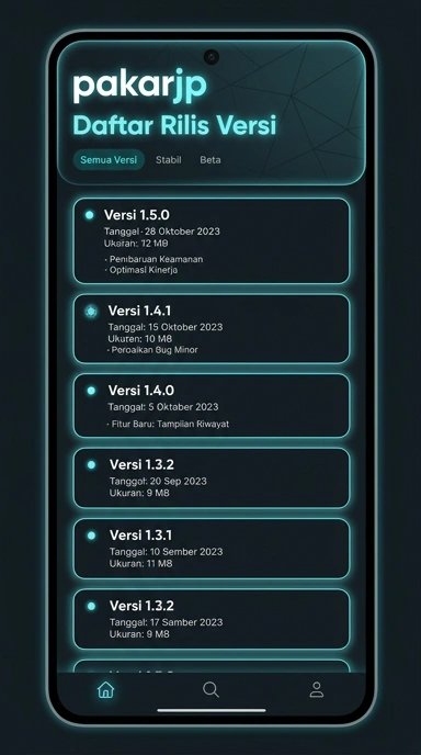 Riwayat Versi Aplikasi pakarjp untuk Android